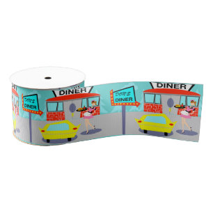 Gros-grain ruban de wagon-restaurant des années 1950