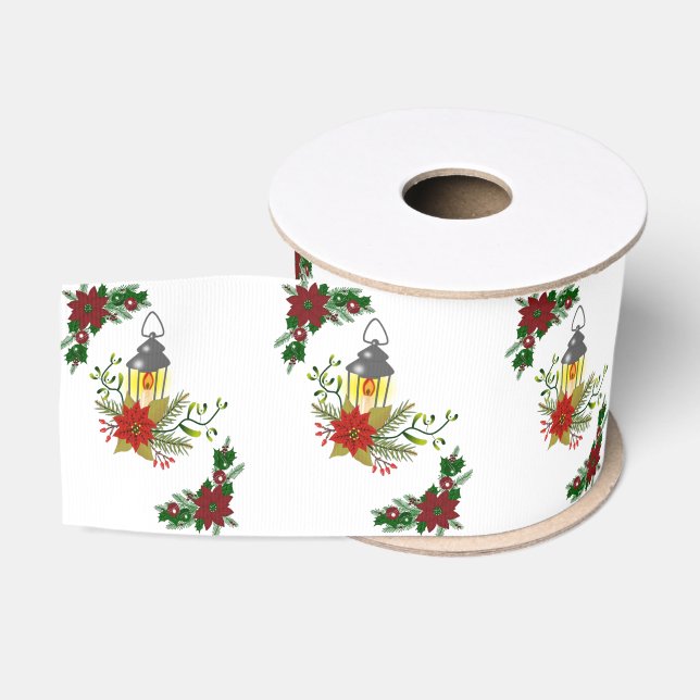 Gros-grain Ruban décoratif de Noël, Bougie de Noël (Bobine)