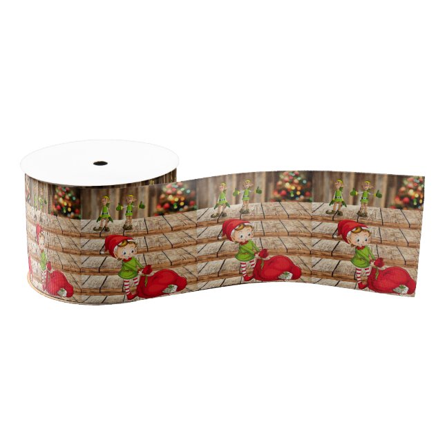 Gros-grain Ruban décoratif de Noël, Elf (Bobine)