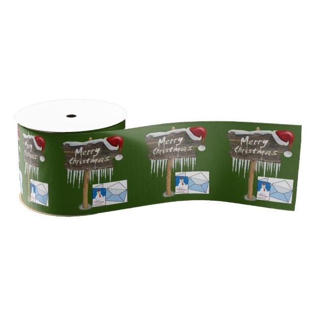 Gros-grain Ruban décoratif de Noël, Joyeux Noël (Bobine)