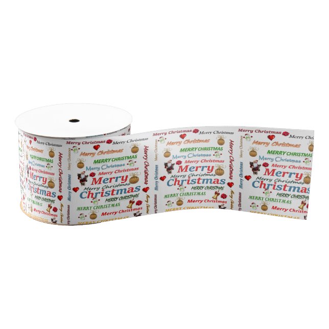 Gros-grain Ruban décoratif de Noël, Joyeux Noël (Bobine)