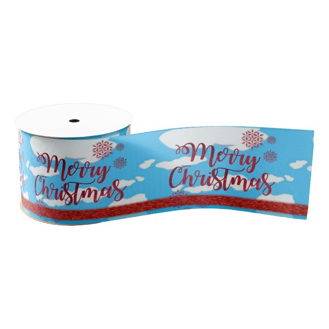 Gros-grain Ruban décoratif de Noël, Joyeux Noël (Bobine)
