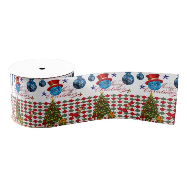 Gros-grain Ruban décoratif de Noël, Joyeux Noël (Bobine)