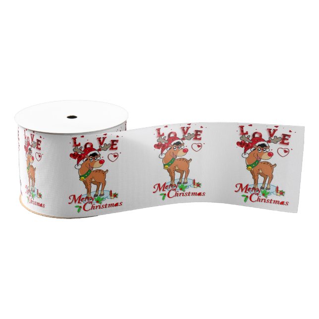 Gros-grain Ruban décoratif de Noël, Joyeux Noël (Bobine)