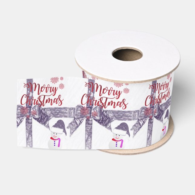 Gros-grain Ruban décoratif de Noël, Joyeux Noël (Bobine)