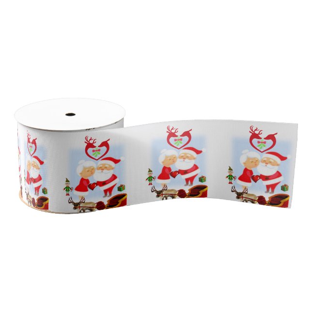 Gros-grain Ruban décoratif de Noël, Père Noël (Bobine)