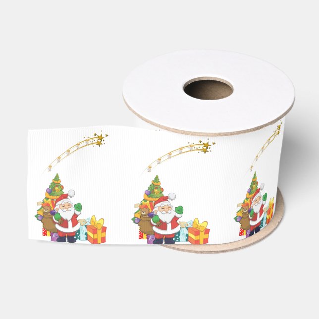 Gros-grain Ruban décoratif de Noël, Père Noël (Bobine)