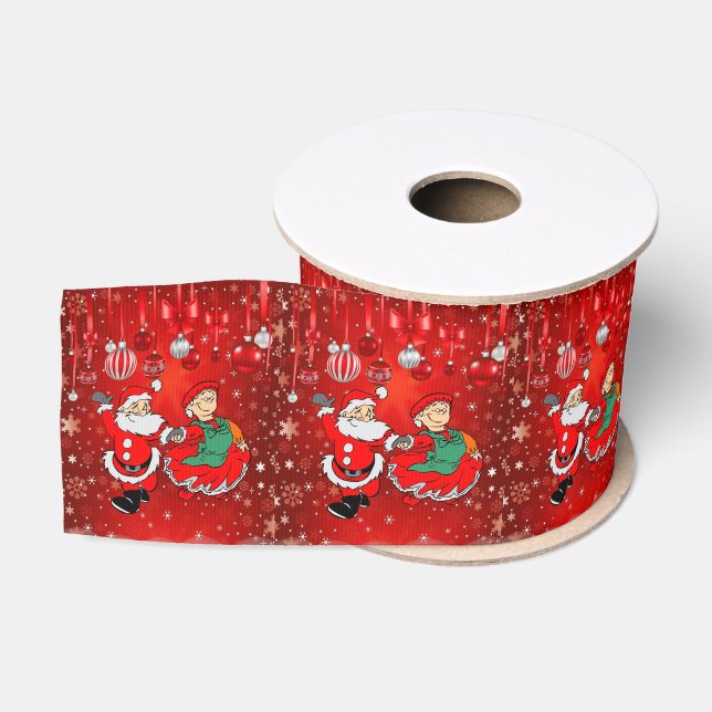 Gros-grain Ruban décoratif de Noël, Père Noël (Bobine)
