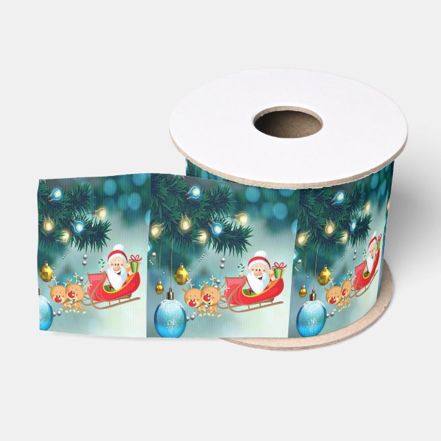 Gros-grain Ruban décoratif de Noël, Père Noël (Bobine)