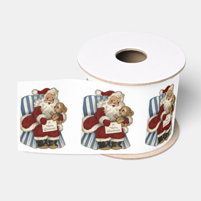 Gros-grain Ruban décoratif de Noël, Père Noël (Bobine)