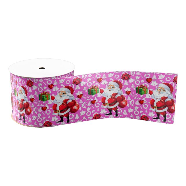 Gros-grain Ruban décoratif de Noël, Père Noël (Bobine)