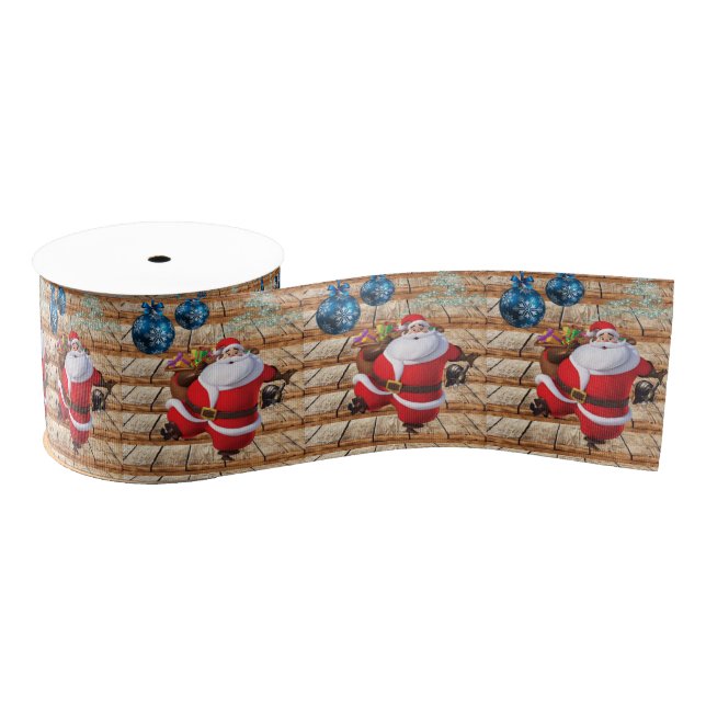Gros-grain Ruban décoratif de Noël, Père Noël (Bobine)
