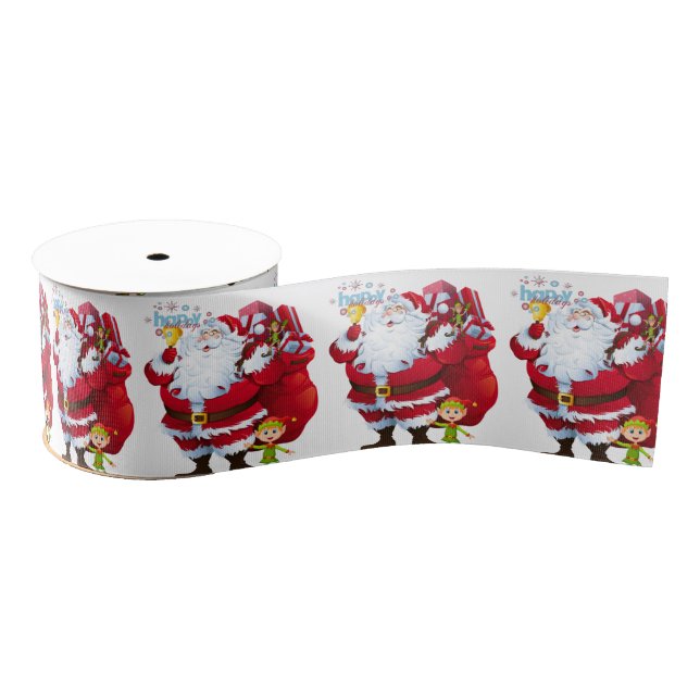 Gros-grain Ruban décoratif de Noël, Père Noël (Bobine)