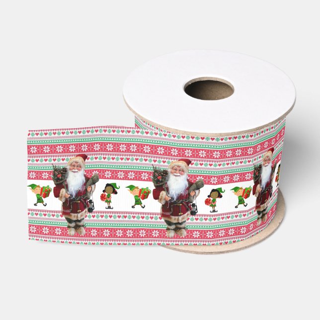 Gros-grain Ruban décoratif de Noël, Père Noël (Bobine)