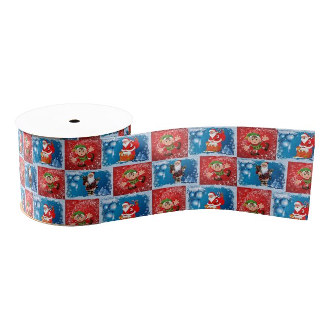 Gros-grain Ruban décoratif de Noël, Père Noël (Bobine)
