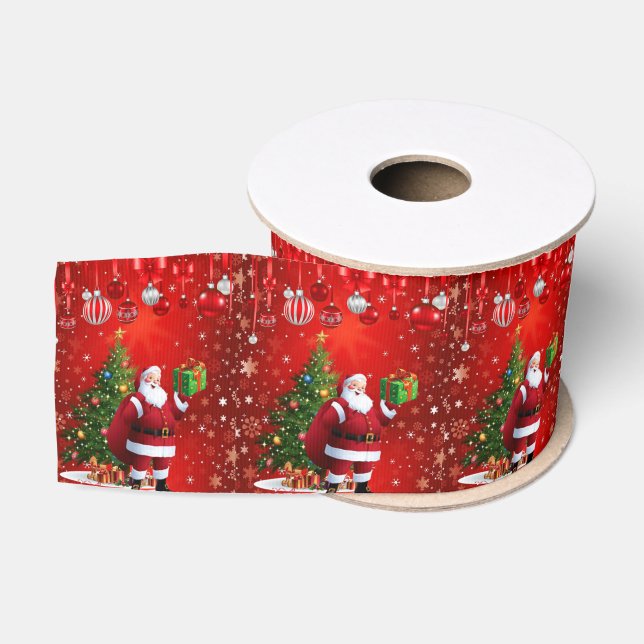 Gros-grain Ruban décoratif de Noël, Père Noël (Bobine)