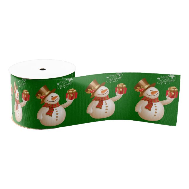 Gros-grain Ruban décoratif de Noël, Snowman (Bobine)