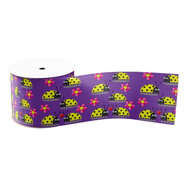 Gros-grain ruban décoratif enfants ladybugs (Bobine)