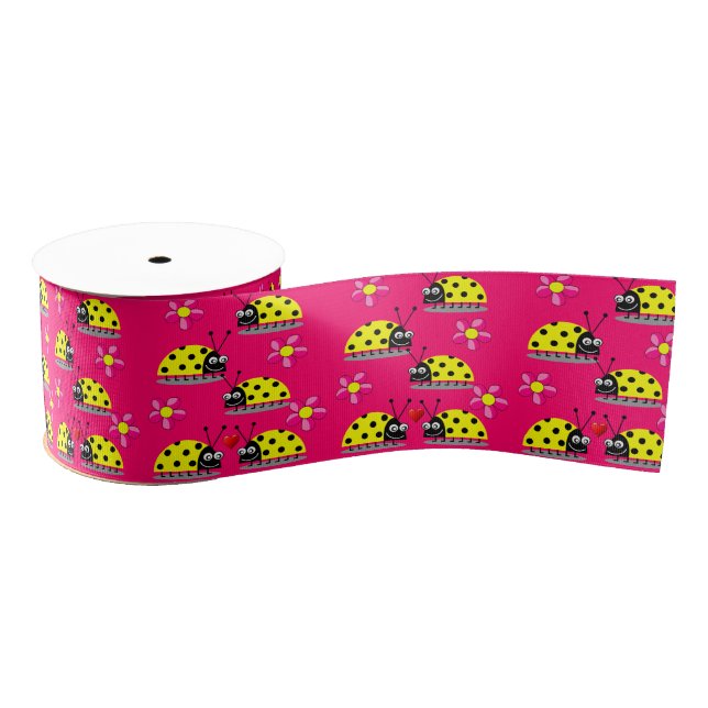 Gros-grain ruban décoratif enfants ladybugs (Bobine)