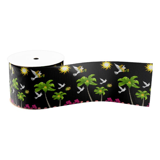 Gros-grain ruban décoratif floral (Bobine)