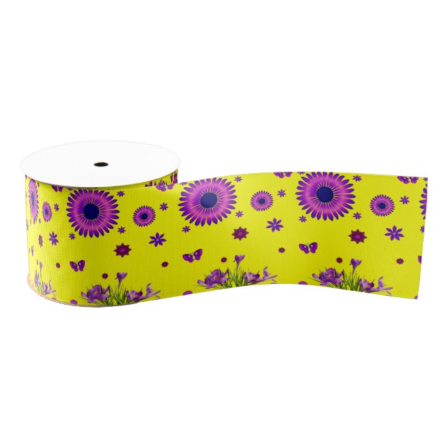 Gros-grain ruban décoratif floral (Bobine)