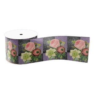 Gros-grain ruban décoratif floral