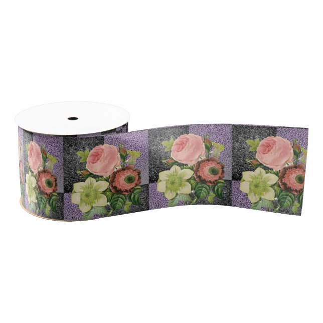 Gros-grain ruban décoratif floral (Bobine)