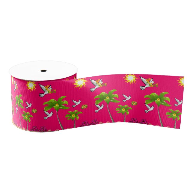 Gros-grain ruban décoratif floral (Bobine)