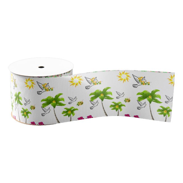Gros-grain ruban décoratif floral (Bobine)