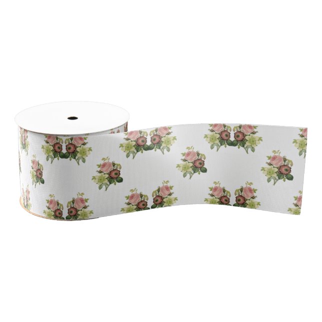 Gros-grain ruban décoratif floral (Bobine)