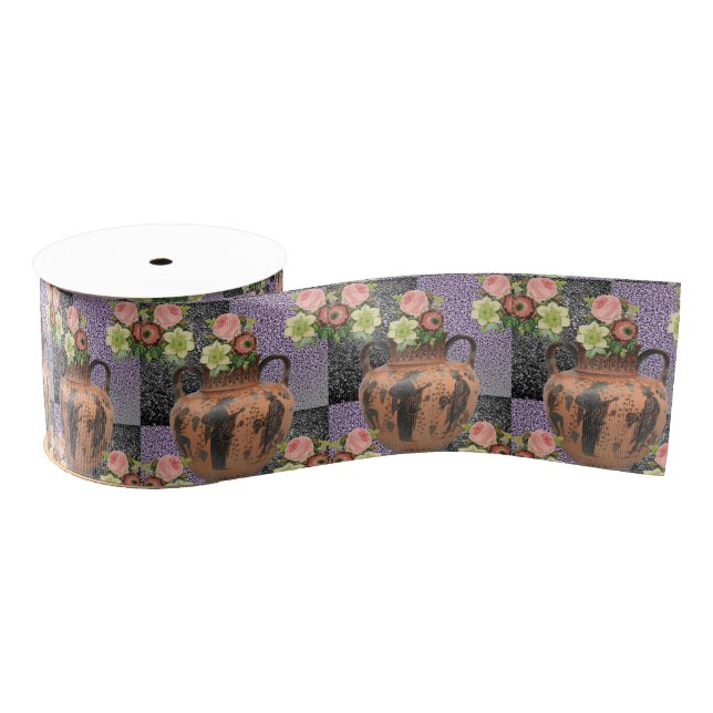 Gros-grain ruban décoratif floral (Bobine)