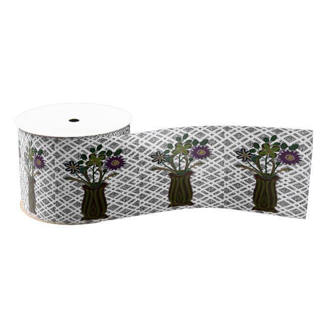 Gros-grain ruban décoratif floral (Bobine)
