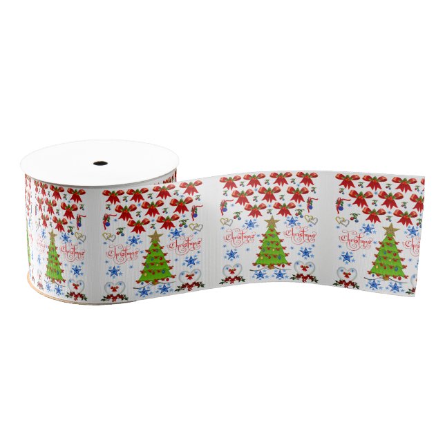 Gros-grain ruban décoratif noël (Bobine)