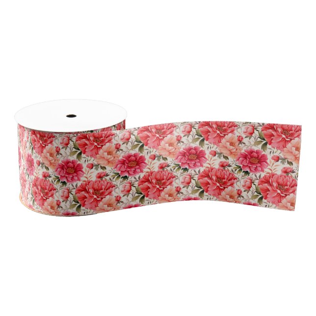 Gros-grain Ruban d'impression florale (Bobine)