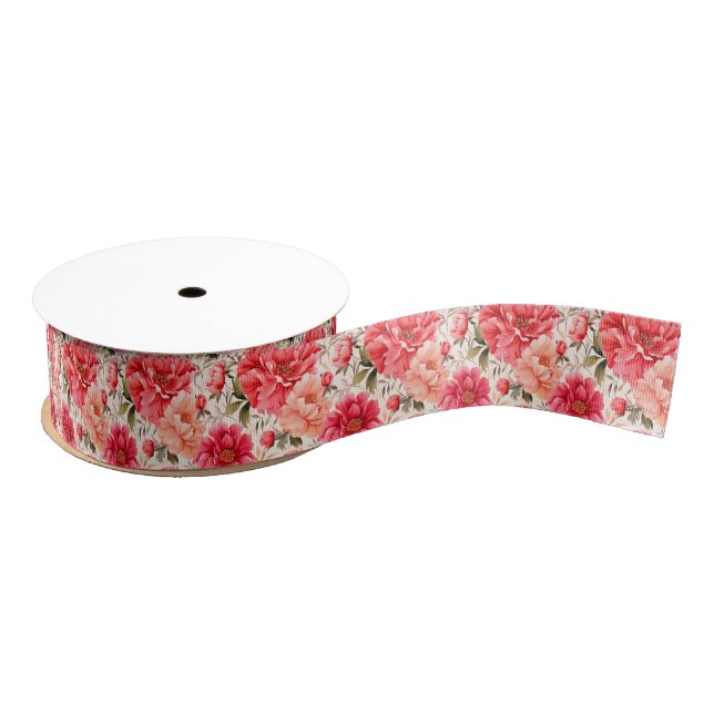 Gros-grain Ruban d'impression florale (Bobine)
