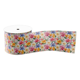 Gros-grain Ruban d'impression florale