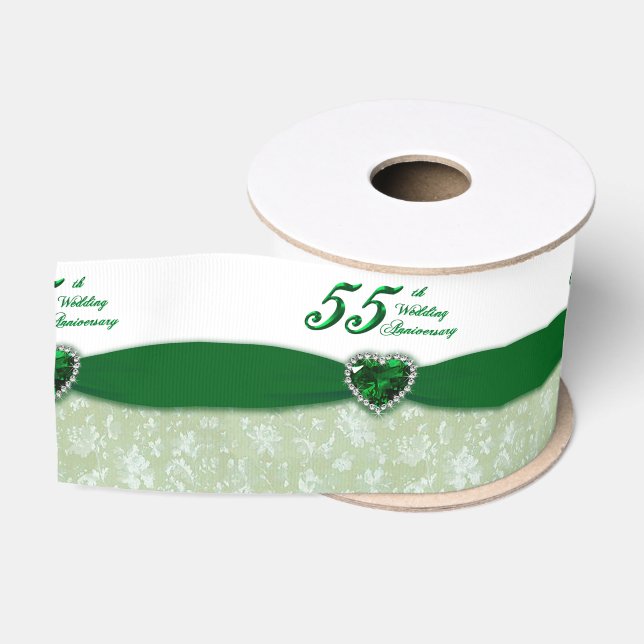 Gros-grain Ruban du 55e anniversaire du Mariage Damask (Bobine)