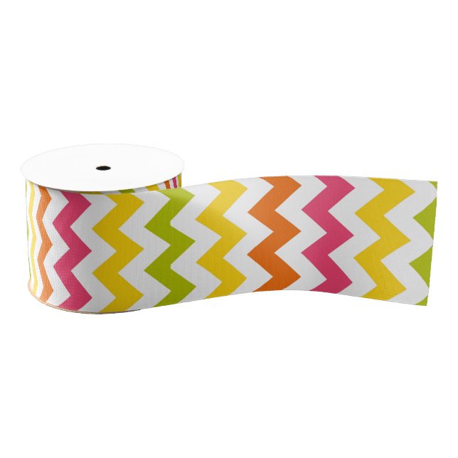 Gros-grain Ruban en pastel de Chevron d'été (Bobine)