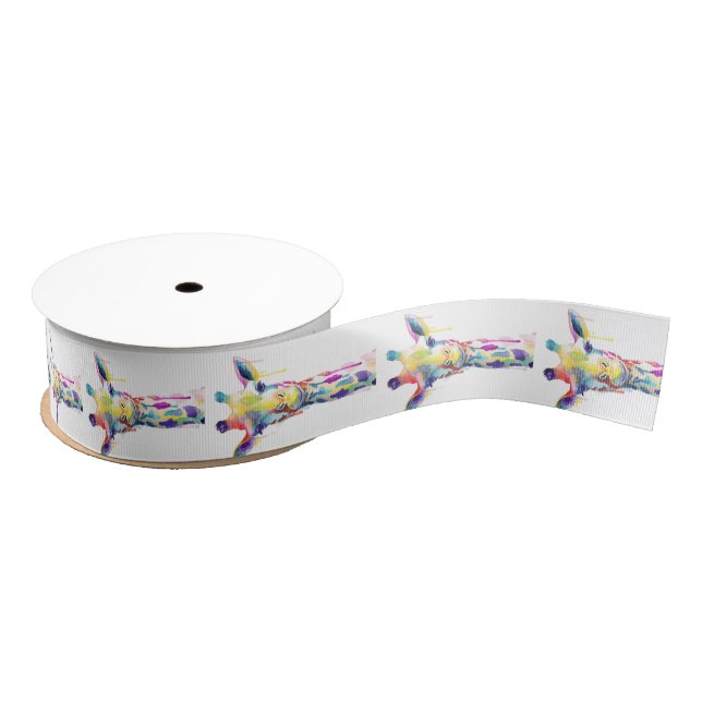 Gros-grain Ruban - Giraffe colorée (Bobine)
