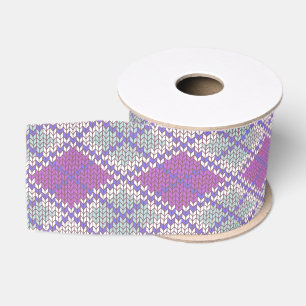 Gros-grain Ruban gros grain tricoté ARGYLE LILAS 3" de large