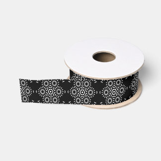 Gros-grain Ruban Grosgrain à carreaux méditerranéens noir et