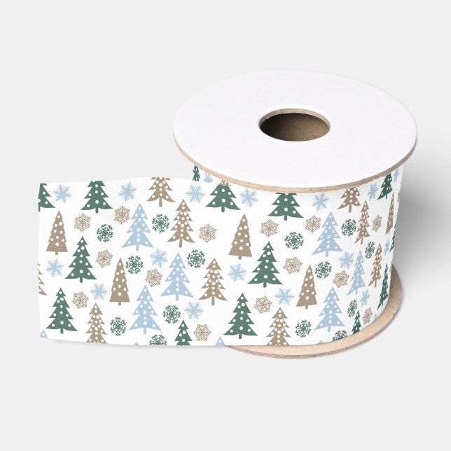 Gros-grain Ruban Grosgrain des arbres de vacances (Bobine)