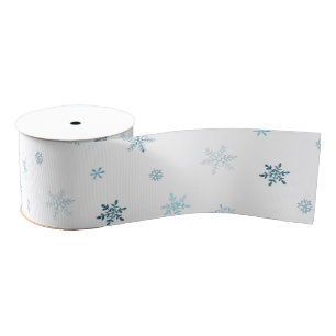 Gros-grain Ruban Grosgrain Flocons de Neige Aquarelle