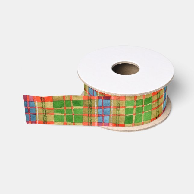 Gros-grain Ruban Grosgrain MAC RAE TARTAN 1,5" de large (Bobine)