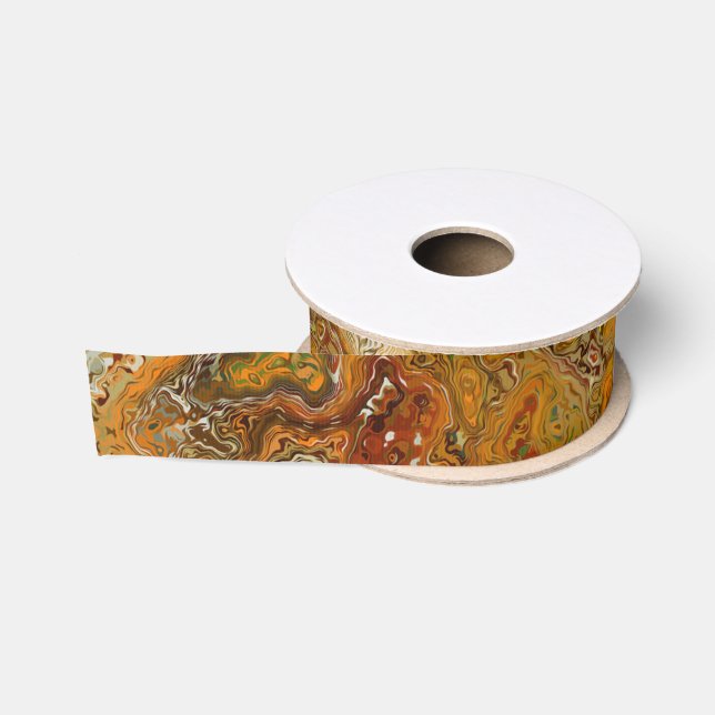 Gros-grain Ruban Grosgrain Marbre Tons Terre (Bobine)