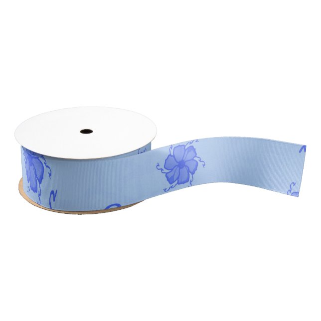 Gros-grain Ruban Grosgrain Monochrome FTF en Bleu (Bobine)