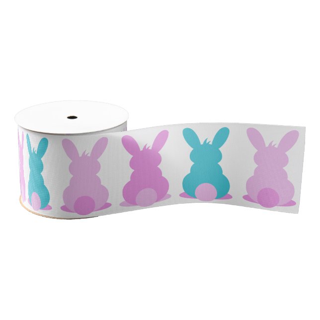 Gros-grain Ruban Grosgrain rose, violet, bleu lapin (Bobine)