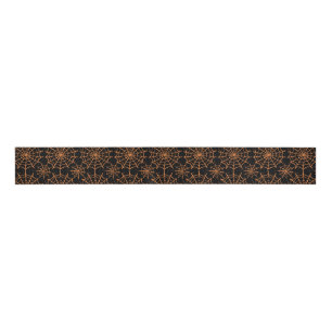 Gros-grain Ruban Halloween orange Black Spider Web Ribbon