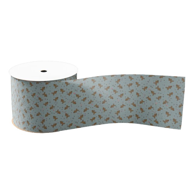 Gros-grain Ruban homme et femme en pain d'épice turquoise (Bobine)