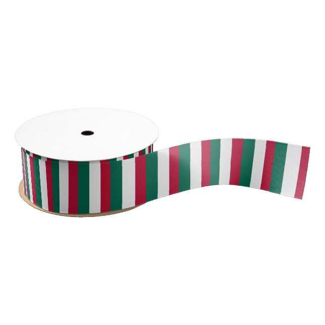 Gros-grain ruban italien de rayure de Noël (Bobine)